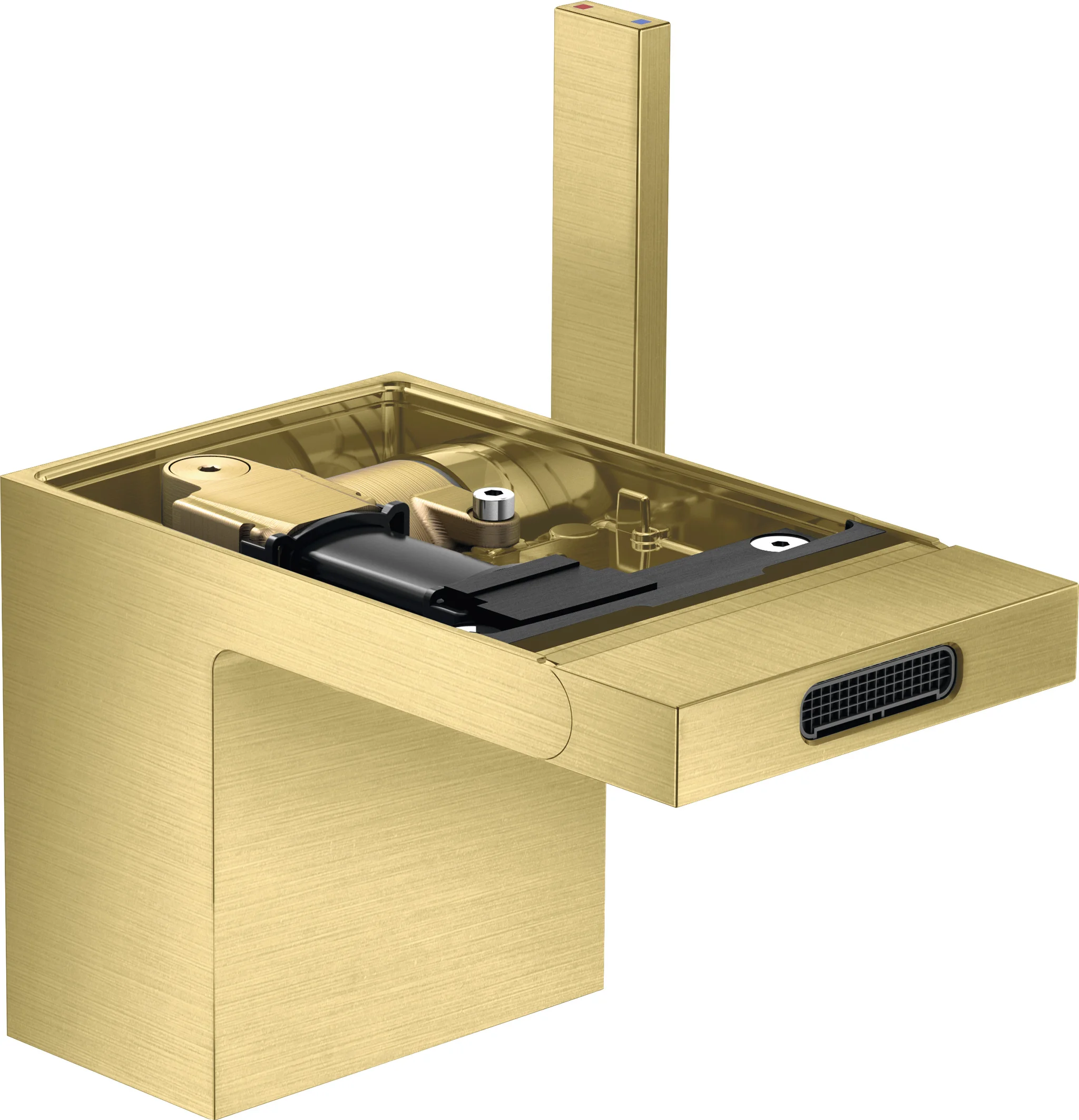 Hansgrohe AXOR MyEdition Bidetmischer - Einhebel-Bidetmischer mit Push-Open Ablaufgarnitur, Brushed Brass, Ausladung 121 mm, Auslaufhöhe 83 mm