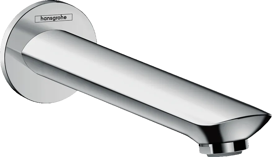 Hansgrohe Novus Wanneneinlauf Chrom, Ausladung 192 mm, Wandmontage, max. Durchfluss 20 l/min bei 3 bar, Anschluss G 3/4, Normalstrahl