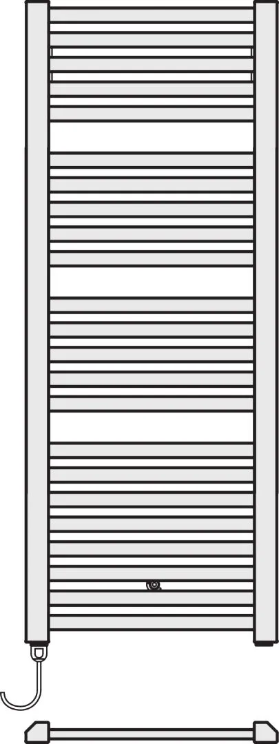 Kermi Design-Elektroheizkörper „Geneo® quadris-E“ 59,6 × 149,4 cm in Graphit Metallic