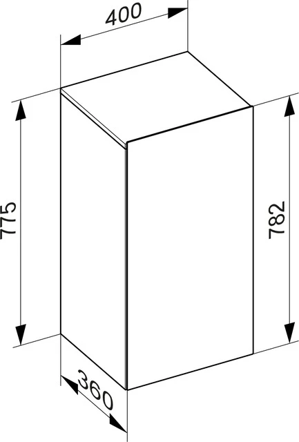 Stageline Mittelschrank 1-türig, Anschlag rechts 400 x 782 x 360 mm weiß/weiß