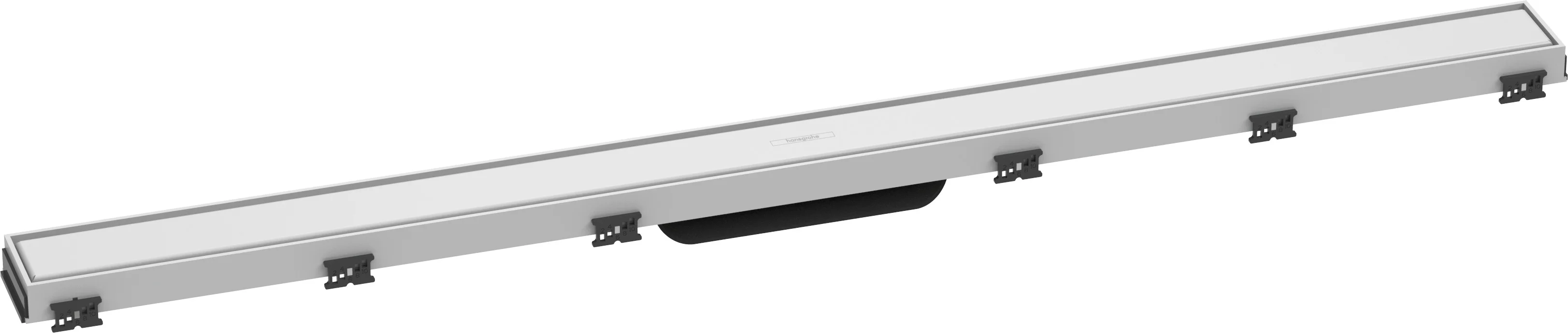 Hansgrohe RainDrain Match Duschrinne 1000 mm, höhenverstellbarer Rahmen, Edelstahl V2A, Mattweiß