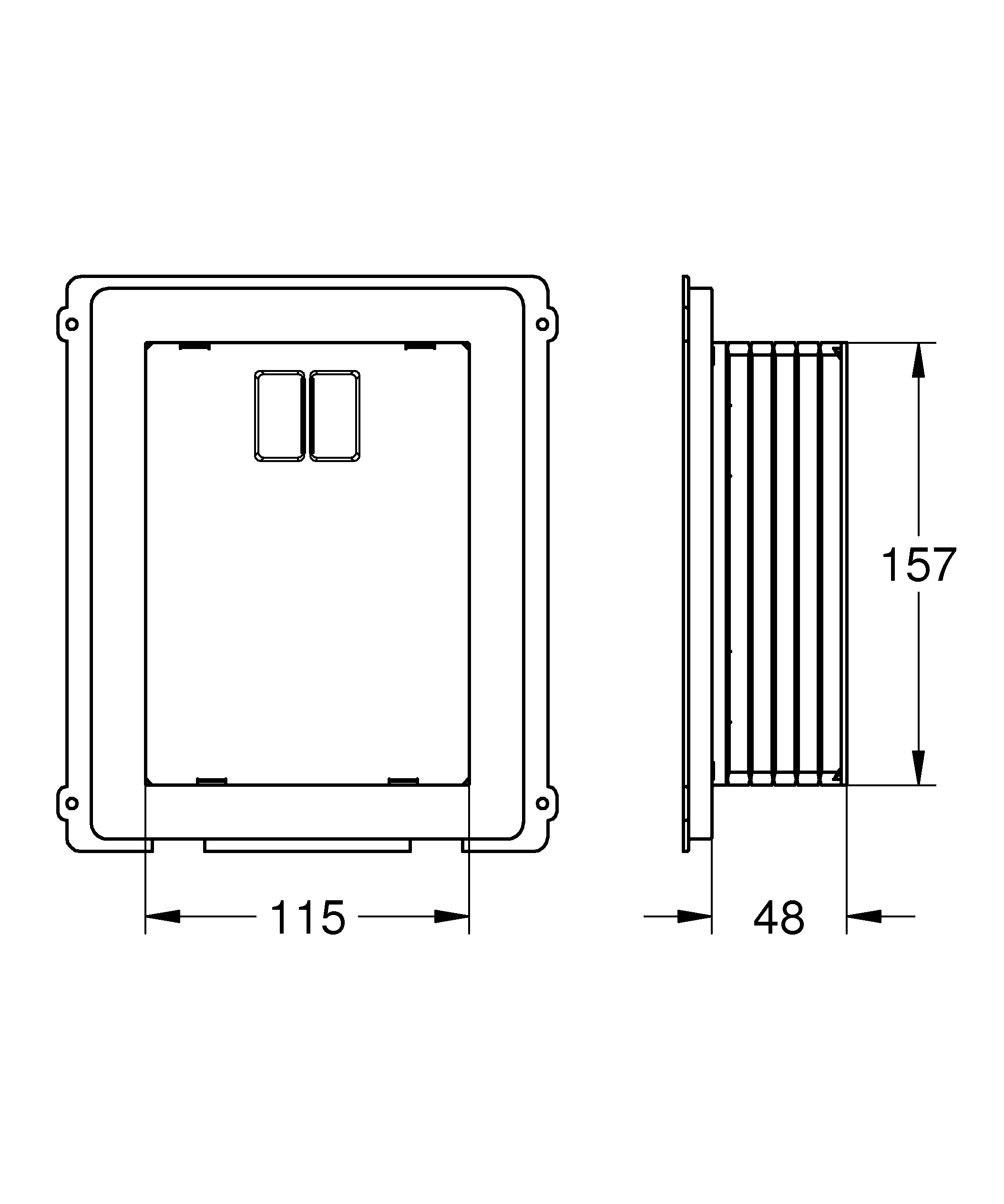 Revisionsschacht 40949, für kleine Abdeckplatten, für 80 mm Spülkasten