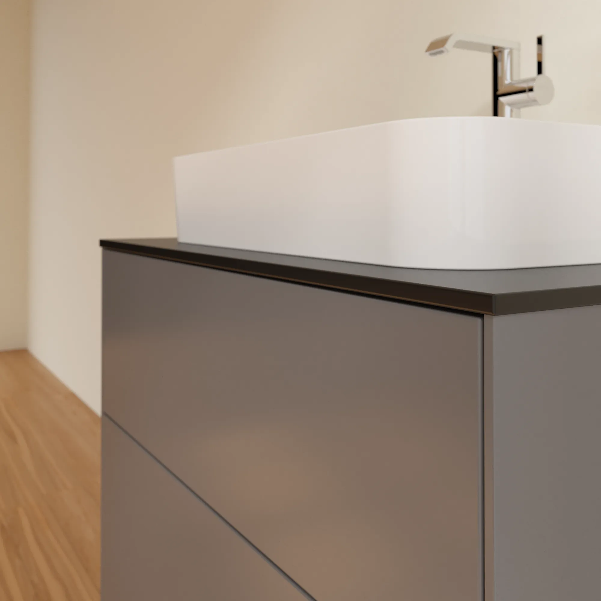 Villeroy & Boch Waschbeckenunterschrank Finion G34, Anthracite Matt Lacquer, 800x603x501 mm, mit Beleuchtung und SoftClosing Villeroy & Boch Waschbeckenunterschrank Finion G34, Anthracite Matt Lacquer, 800x603x501 mm, mit Beleuchtung und SoftClosing