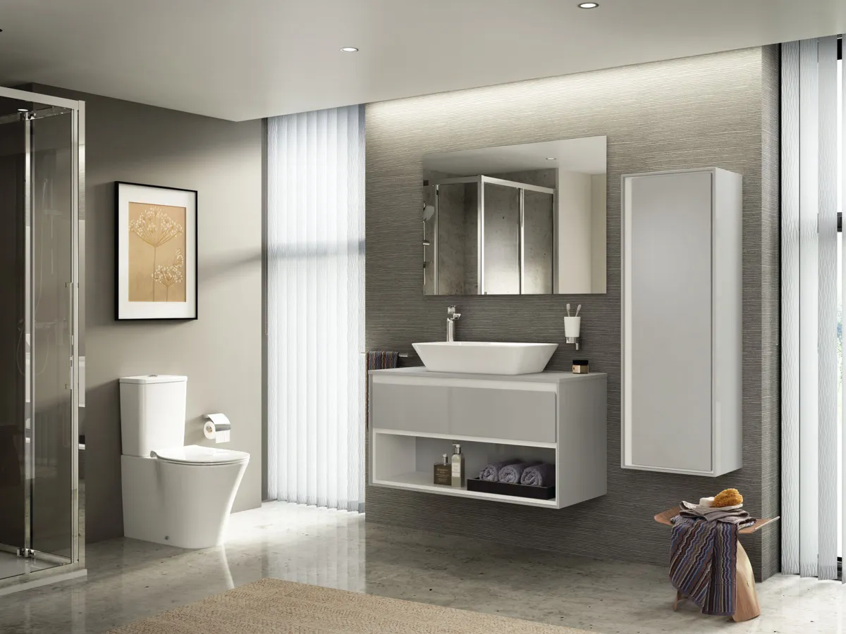 Stand-Tiefspül-WC-Kombi ConnectAIR, AquaBlade, Abgang waagrerecht verdeckt, 360x650x400mm, Weiß Stand-Tiefspül-WC-Kombi ConnectAIR, AquaBlade, Abgang waagrerecht verdeckt, 360x650x400mm, Weiß