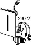 TECEfilo-Solid Urinalelektronik Edelstahl gebürstet mit Antifingerprint 230 V-Netz