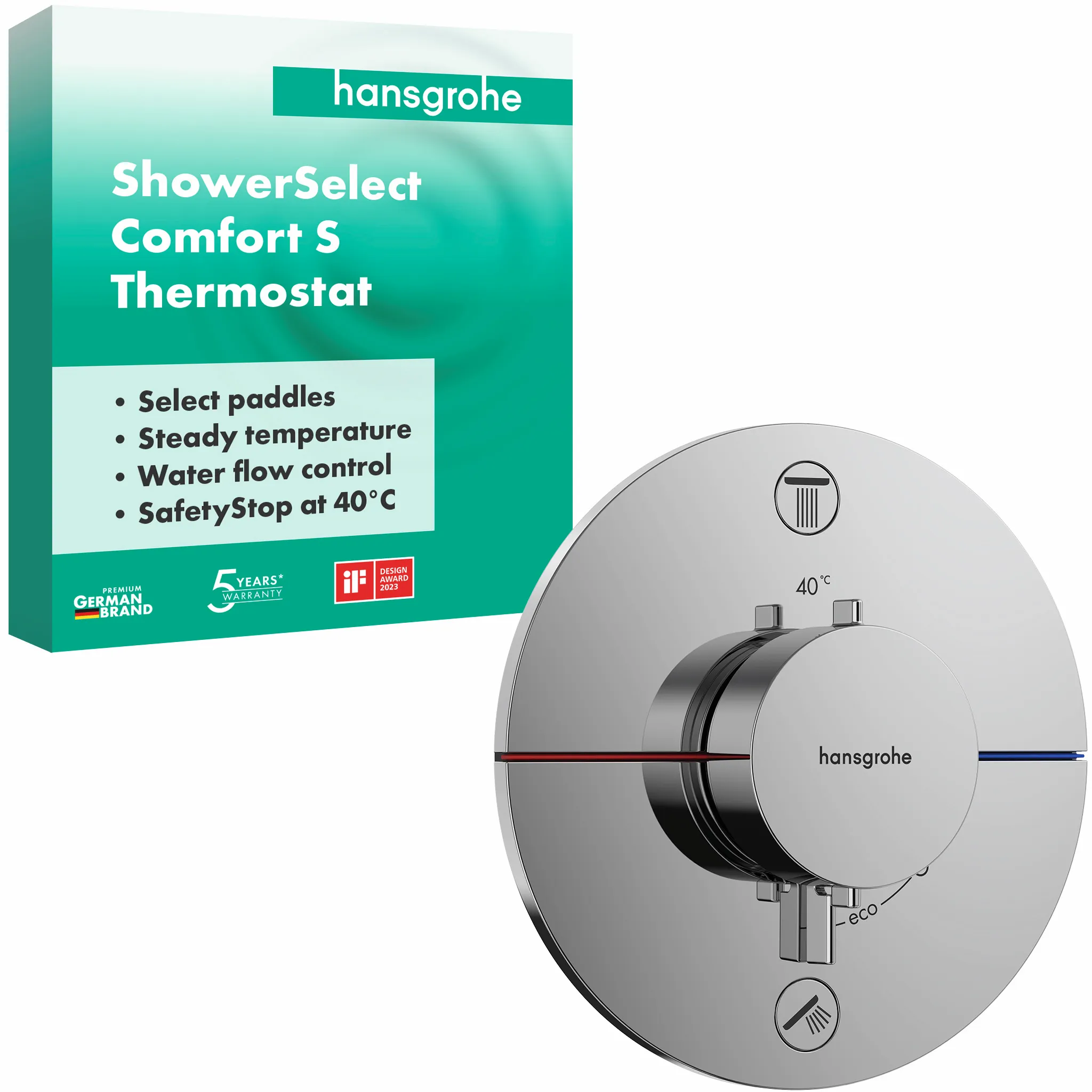 Hansgrohe ShowerSelect Comfort S Thermostat Unterputz für 2 Verbraucher Chrom Hansgrohe ShowerSelect Comfort S Thermostat Unterputz für 2 Verbraucher Chrom