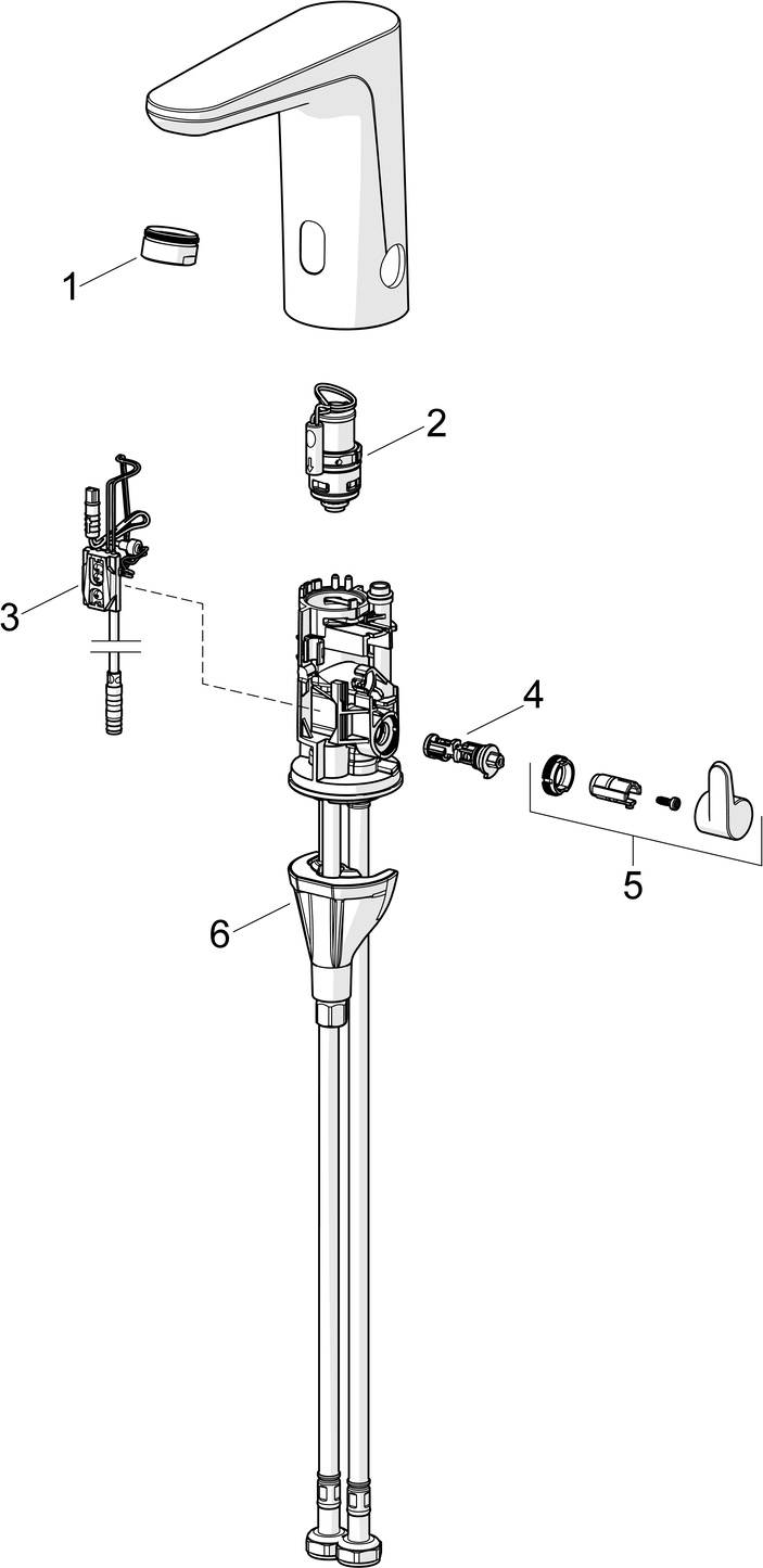 Hansa Waschtischarmatur, elektronisch „Electra“ Ausladung 123 mm in Matt-Schwarz Hansa Waschtischarmatur, elektronisch „Electra“ Ausladung 123 mm in Matt-Schwarz
