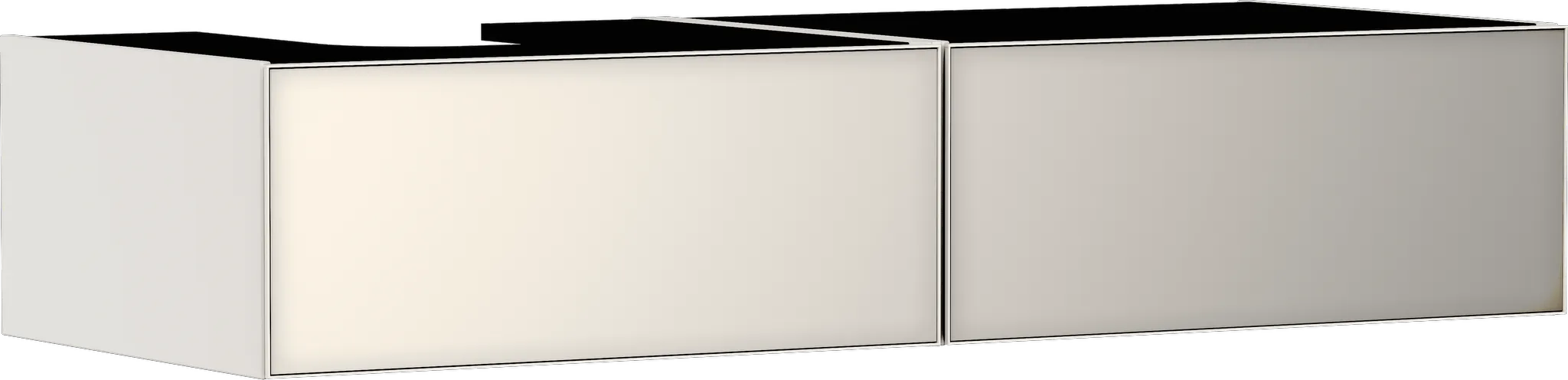 Xevolos E Waschtischunterschrank Sandbeige Matt 1370/550 mit 2 Schubkästen für Konsole mit Ausschnitt links, Oberfläche Front: Bronze Struktur