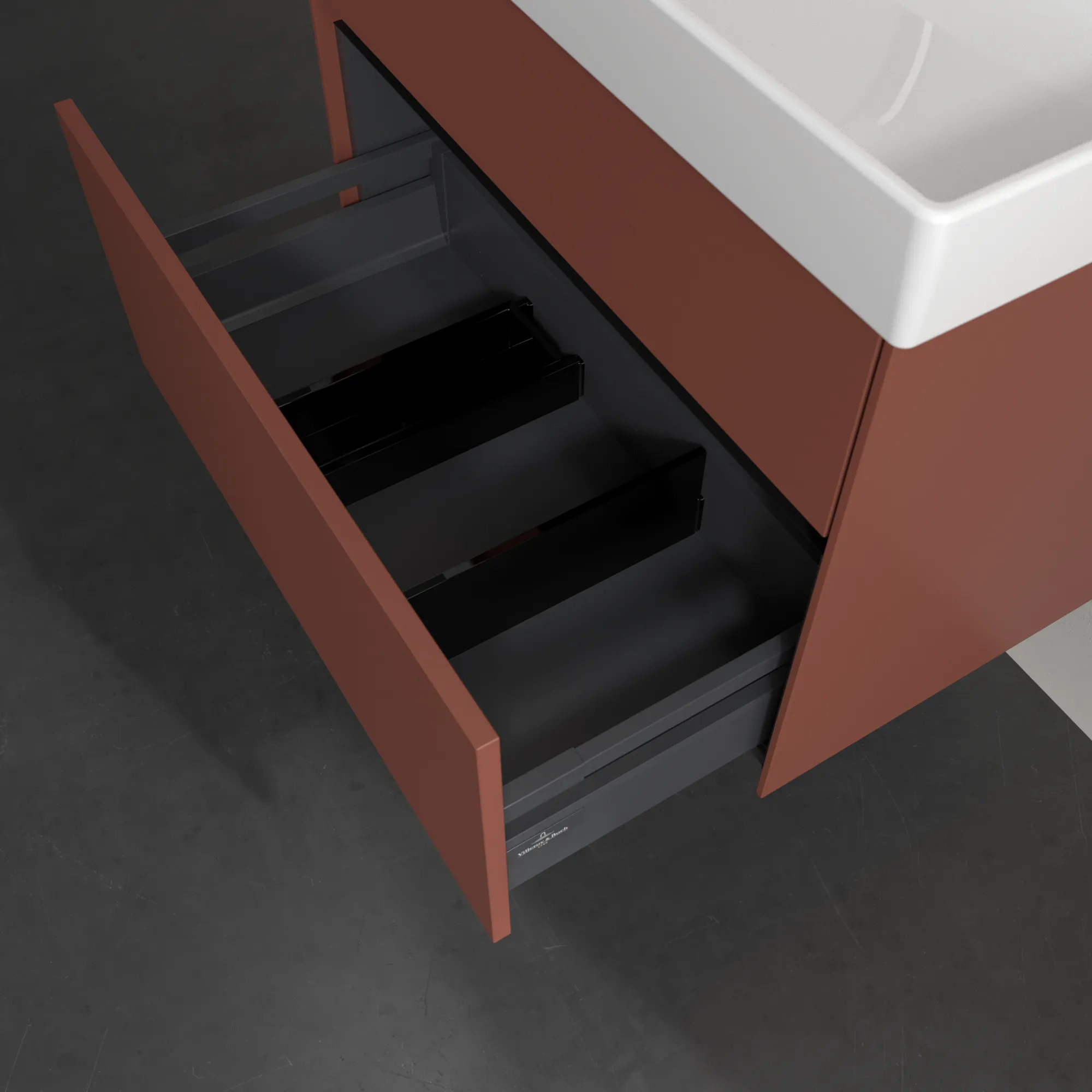 Villeroy & Boch Waschtischunterschrank „Collaro“ 754 × 546 × 444 mm Wine Red, für Becken mittig, mit Beleuchtung Villeroy & Boch Waschtischunterschrank „Collaro“ 754 × 546 × 444 mm Wine Red, für Becken mittig, mit Beleuchtung