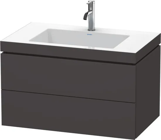 Duravit Möbelset c-shaped Set wandhängend wandhängend „L-Cube“ 80 × 50 × 48 cm Graphit Supermatt