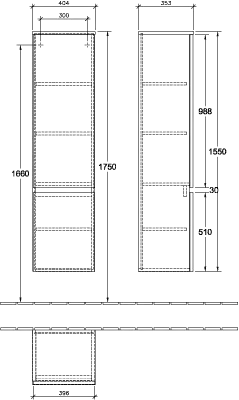 Villeroy & Boch Hochschrank „Legato“ 40 × 155 × 35 cm Villeroy & Boch Hochschrank „Legato“ 40 × 155 × 35 cm