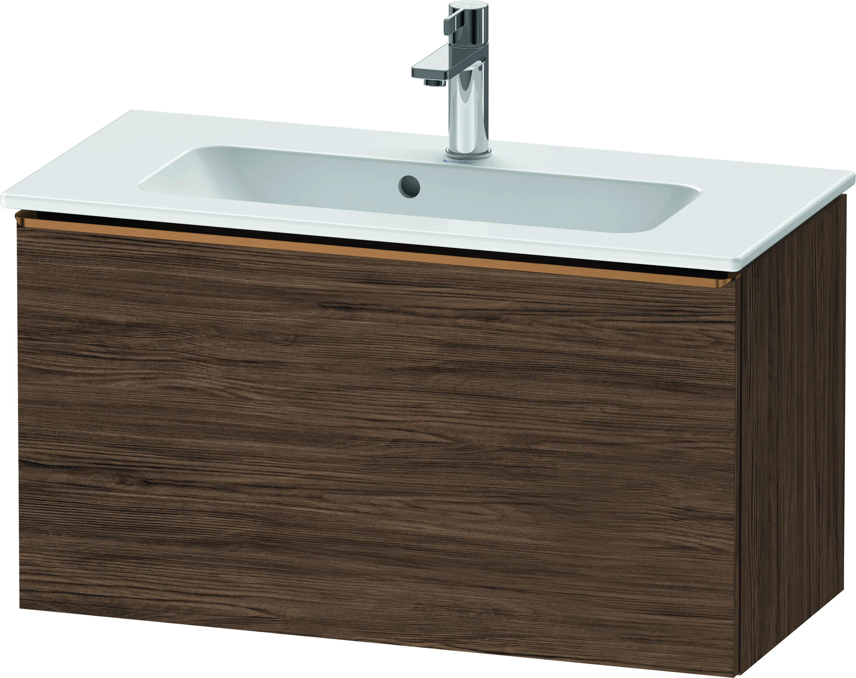 Duravit Waschtischunterschrank wandhängend „D-Neo“ 81 × 44 × 37,2 cm Nussbaum Dunkel