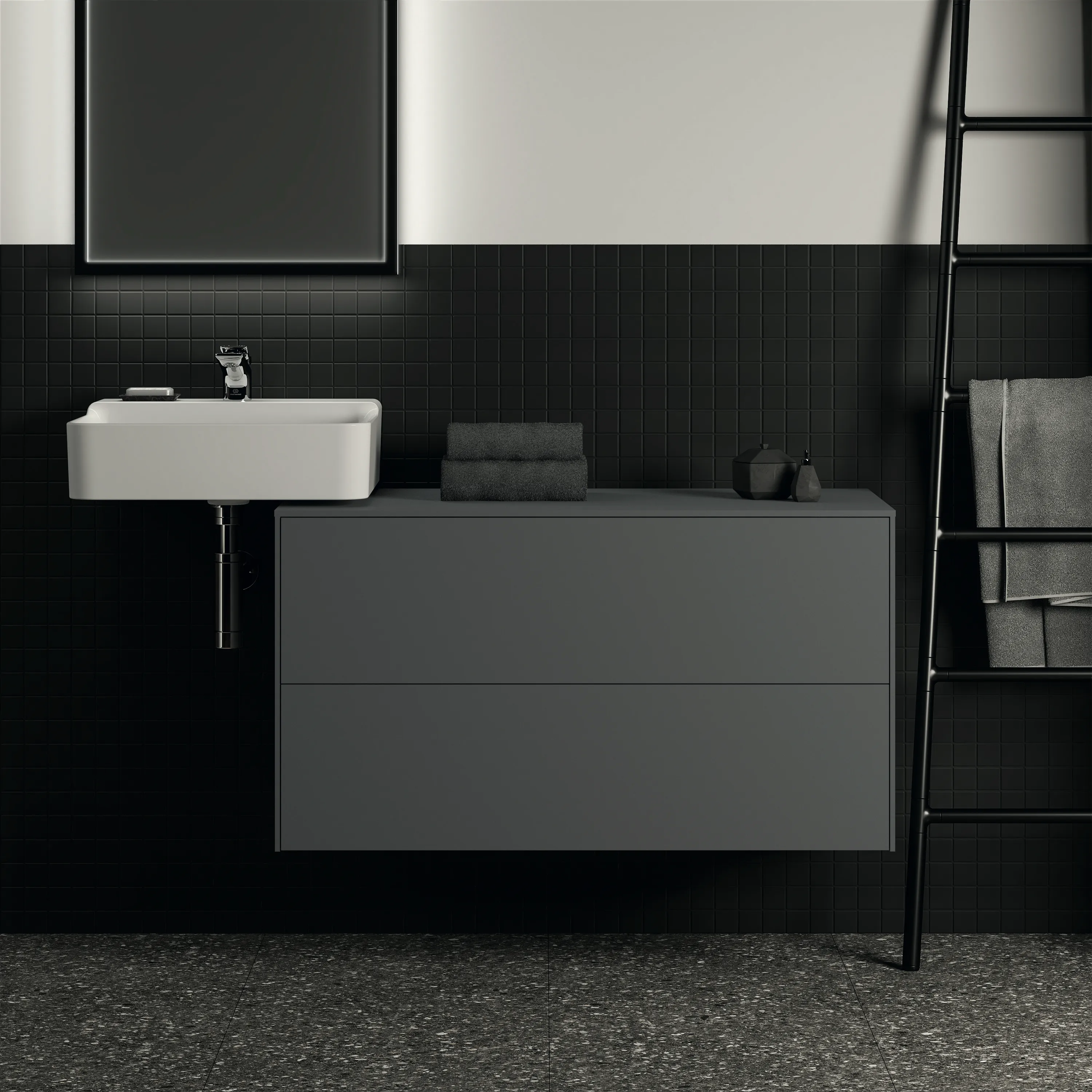 Ideal Standard Waschtischunterschrank Conca, 2 Auszüge, anthrazit