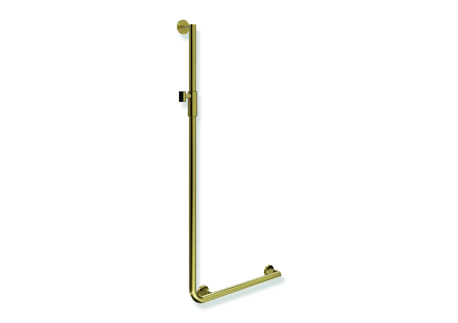 HEWI Winkelgriff System 900, Edelstahl PVD, rechts, 32 mm Durchmesser, 1.250 mm senkrecht, 600 mm waagerecht, Gold glänzend HEWI Winkelgriff System 900, Edelstahl PVD, rechts, 32 mm Durchmesser, 1.250 mm senkrecht, 600 mm waagerecht, Gold glänzend
