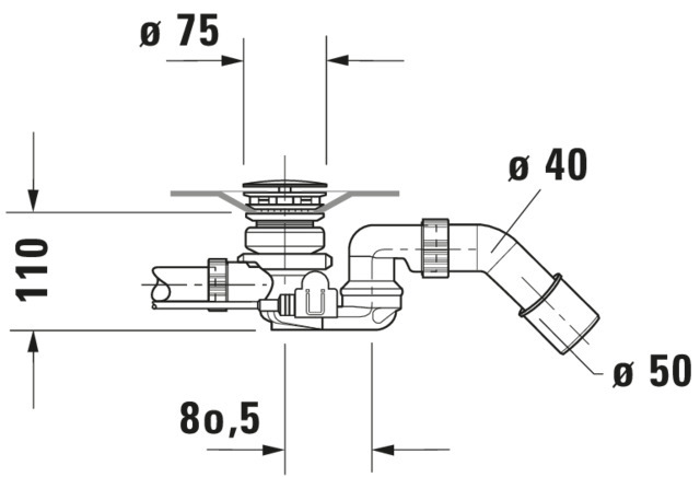 Duravit Ab- und Überlaufgarnitur für Badewannen mit Zulauf Modell 791226