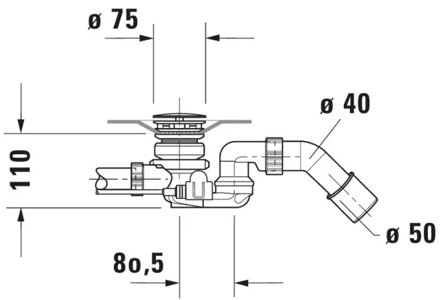 Duravit Ab- und Überlaufgarnitur für Badewannen mit Zulauf Modell 791226 Duravit Ab- und Überlaufgarnitur für Badewannen mit Zulauf Modell 791226