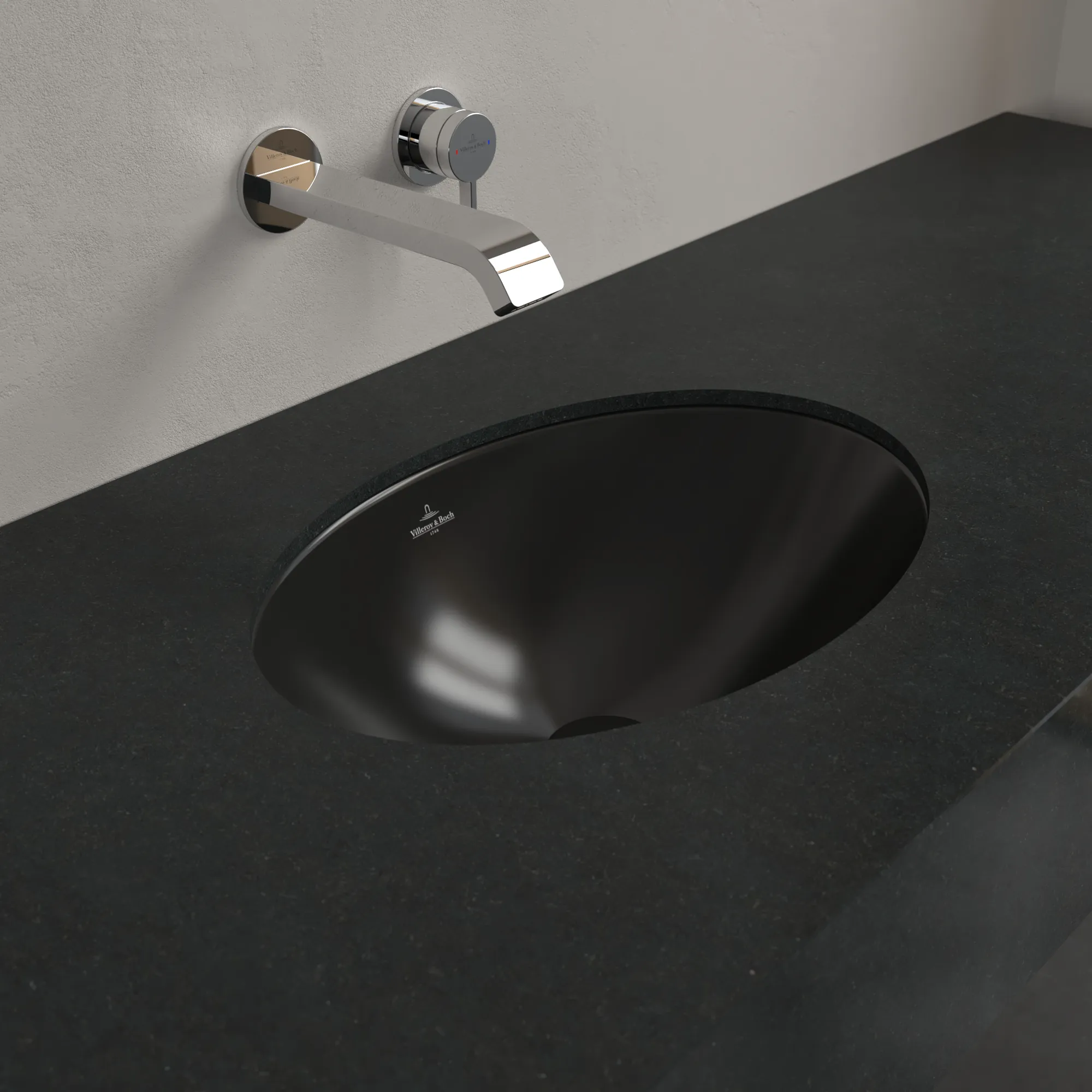 Villeroy & Boch Unterbauwaschbecken Loop & Friends, oval, Pure Black CeramicPlus, 430 x 290 mm, Höhe 185 mm
