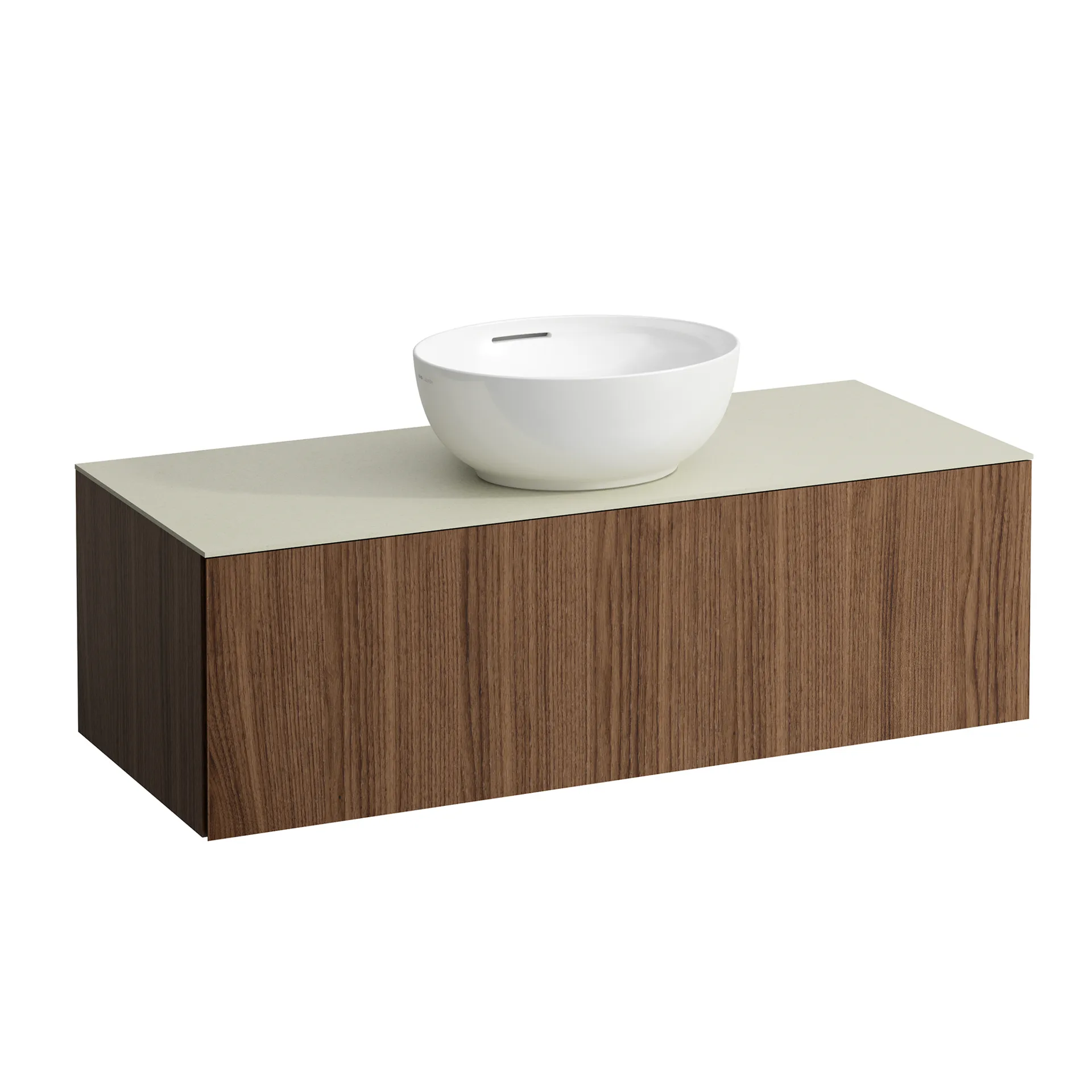 Schubladenelement (Waschtischunterbau+Waschtischplatte) ILBAGNOALESSI 500x1200x370 1 Schublade integrierte versteckte Griffe seitlich Vollauszug Soft-Close Ausschnitt mitte Calce Avorio Top passend zu Waschtisch H818975/6 H818977/8 Weiß matt