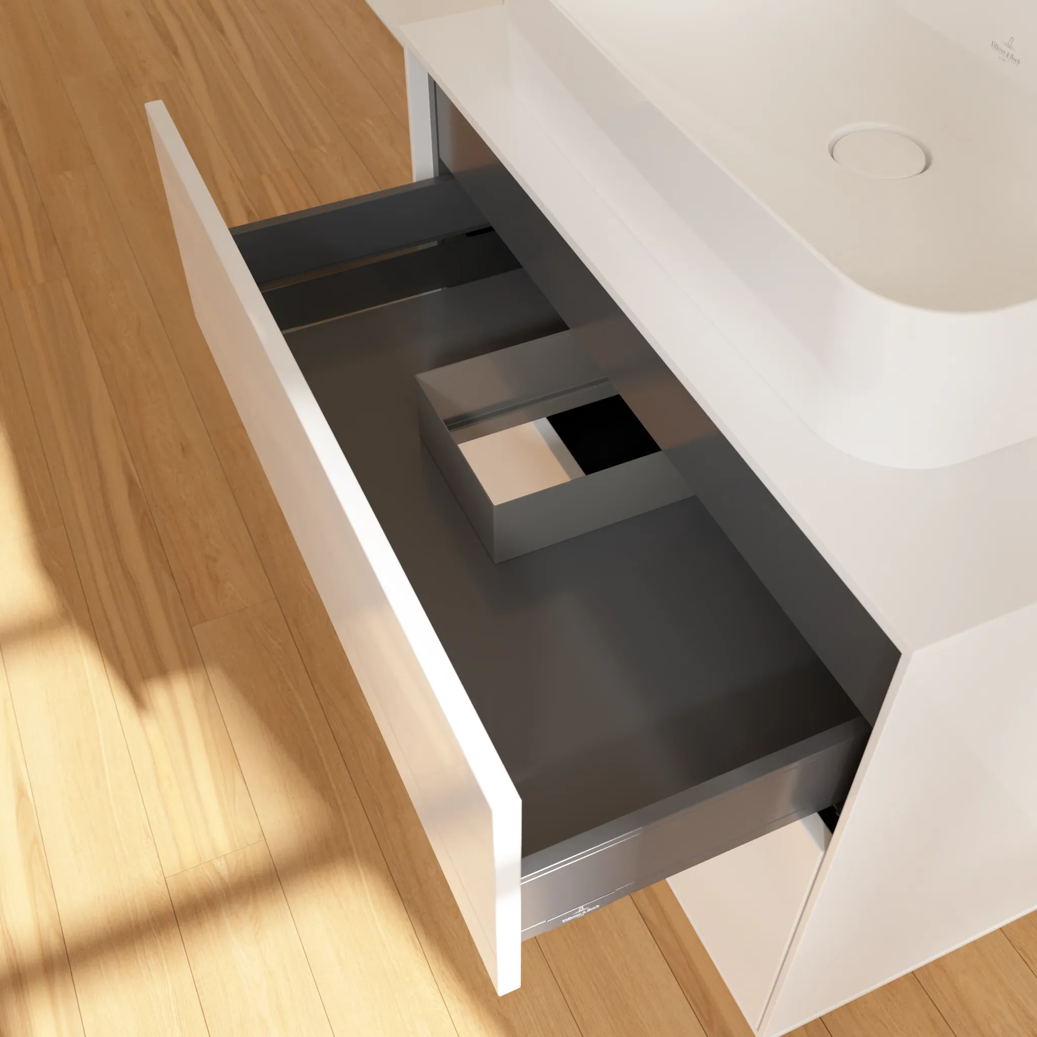 Villeroy & Boch Waschtischunterschrank „Finion“ für Schrankwaschtisch 800 × 603 × 501 mm Glossy White Lacquer, für Becken mittig Villeroy & Boch Waschtischunterschrank „Finion“ für Schrankwaschtisch 800 × 603 × 501 mm Glossy White Lacquer, für Becken mittig