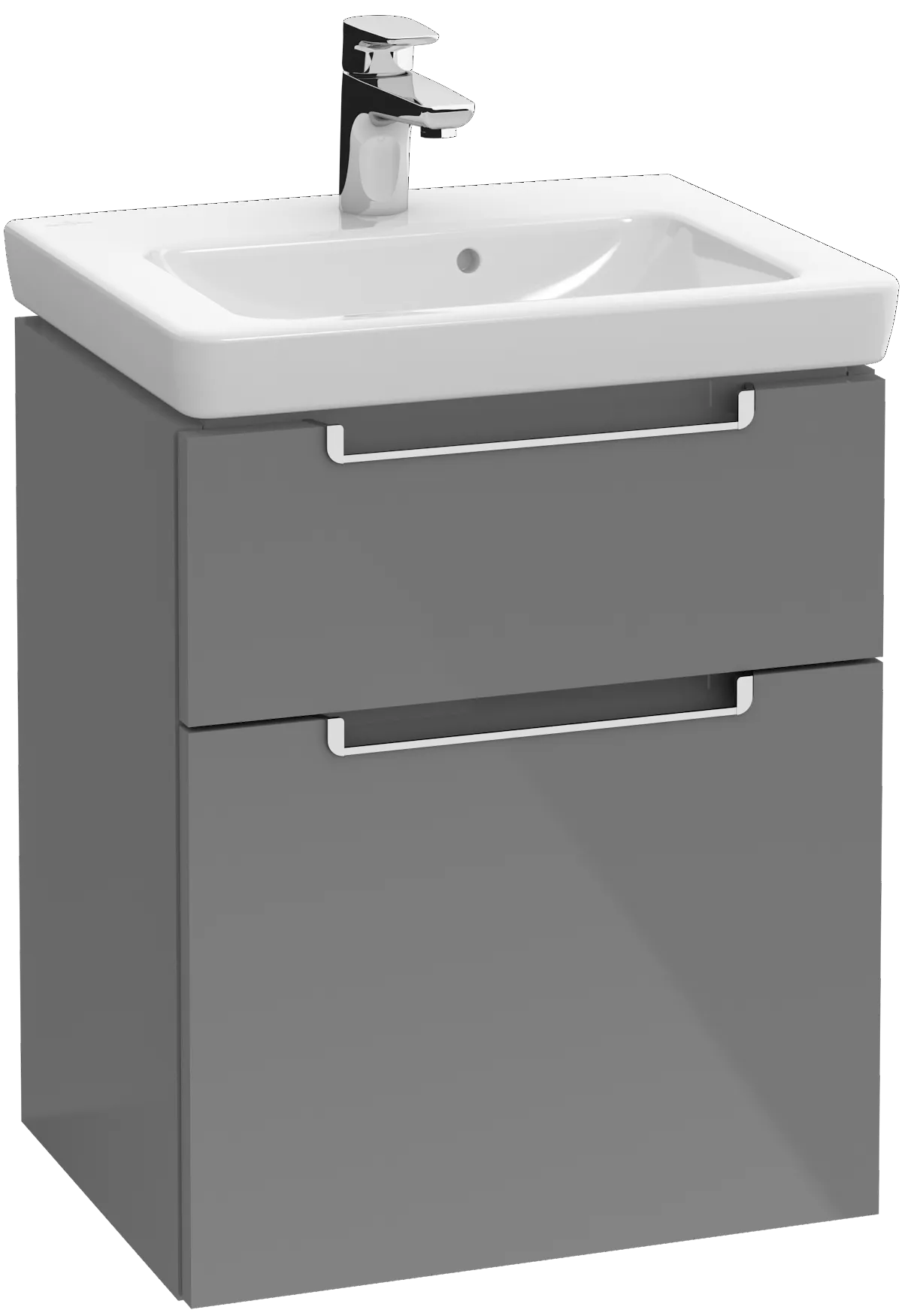 Villeroy & Boch Waschtischunterschrank „Subway 2.0“ 485 × 590 × 379 mm Glossy Grey, für Becken mittig, ohne Beleuchtung Villeroy & Boch Waschtischunterschrank „Subway 2.0“ 485 × 590 × 379 mm Glossy Grey, für Becken mittig, ohne Beleuchtung