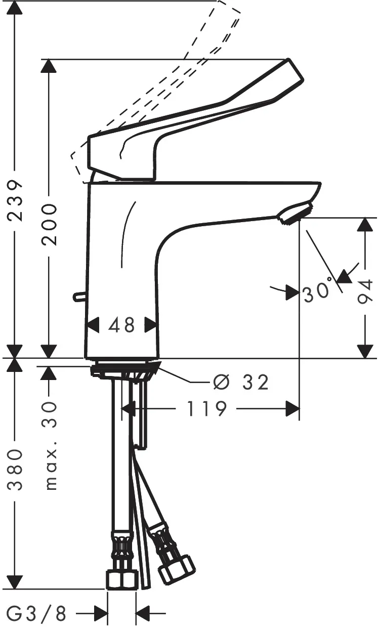 Waschtischmischer Focus Care 100 chrom Waschtischmischer Focus Care 100 chrom