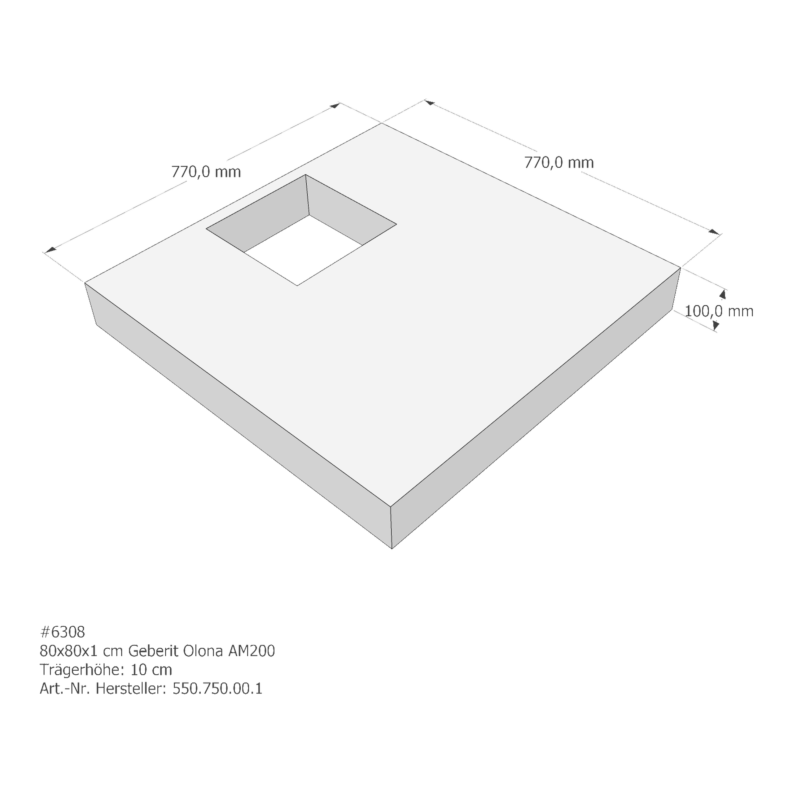 Duschwannenträger für Geberit Olona 80 × 80 × 1 cm Duschwannenträger für Geberit Olona 80 × 80 × 1 cm