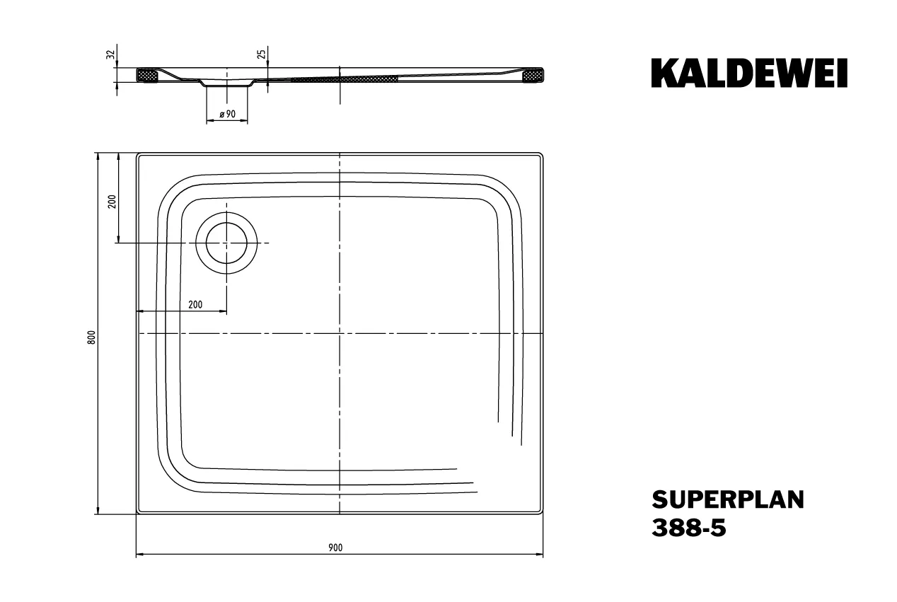 Kaldewei rechteck Duschwanne „Superplan Classic“ 90 × 80 cm ohne Oberflächenbeschichtung, mit Antislip Secure Plus, in alpinweiß matt Kaldewei rechteck Duschwanne „Superplan Classic“ 90 × 80 cm ohne Oberflächenbeschichtung, mit Antislip Secure Plus, in alpinweiß matt