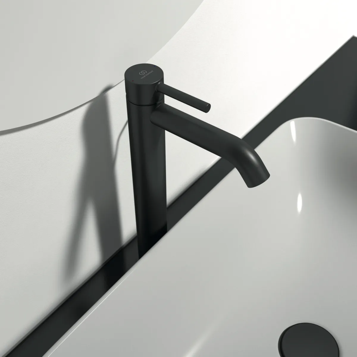 Ideal Standard Waschtischarmatur Ceraline BC194XG, verlängerter Sockel, Silk Black Ideal Standard Waschtischarmatur Ceraline BC194XG, verlängerter Sockel, Silk Black