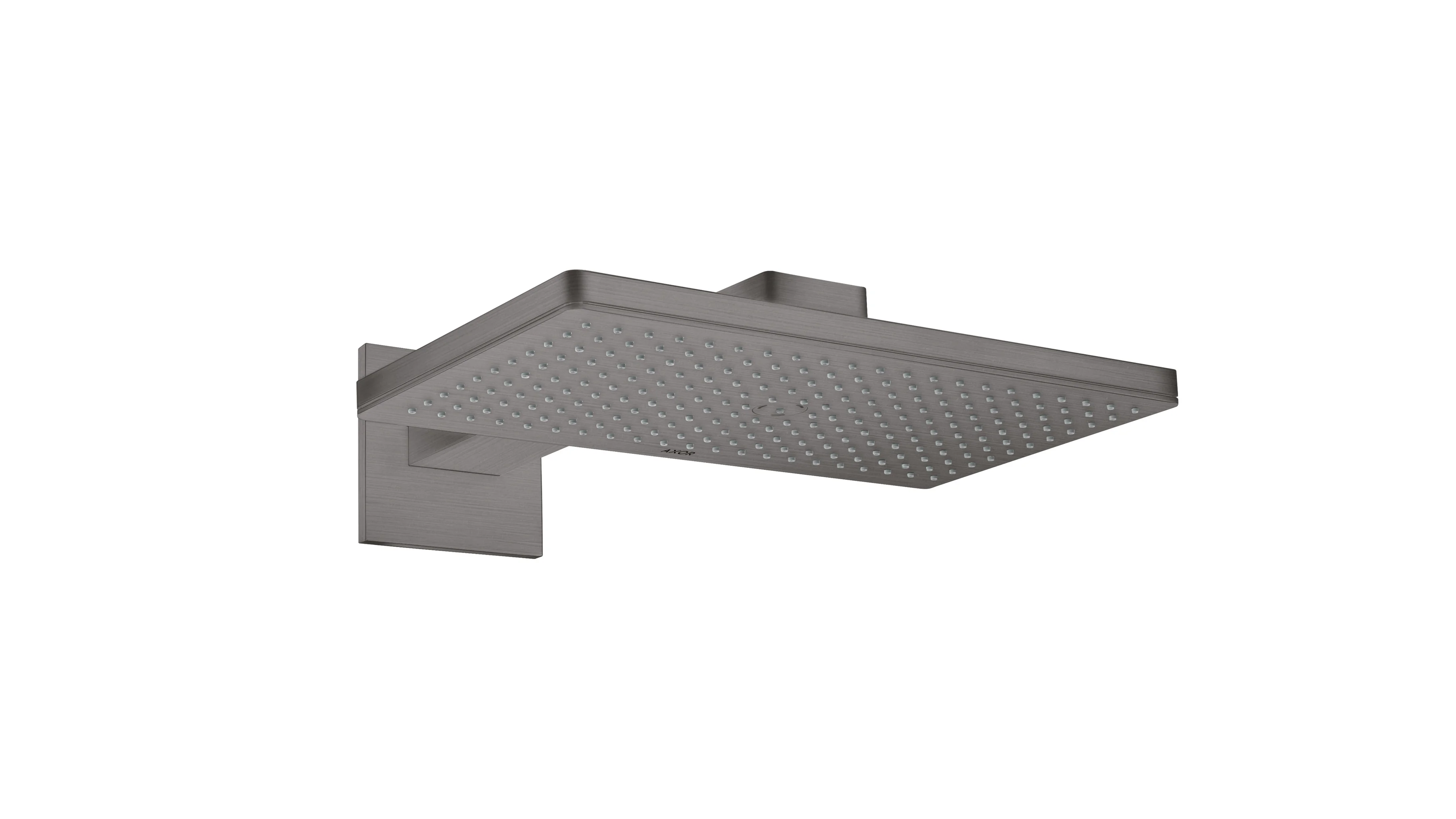 Hansgrohe AXOR ShowerSolutions Kopfbrause 460/300 1jet mit Brausearm und eckiger Rosette, Brushed Black Chrome