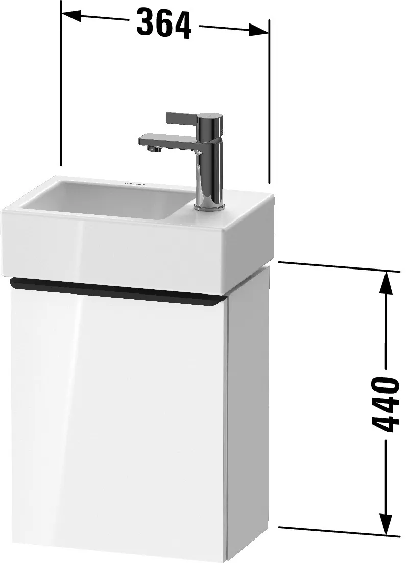 Duravit Waschtischunterschrank wandhängend „D-Neo“ 36,4 × 44 × 22,2 cm in Betongrau Matt