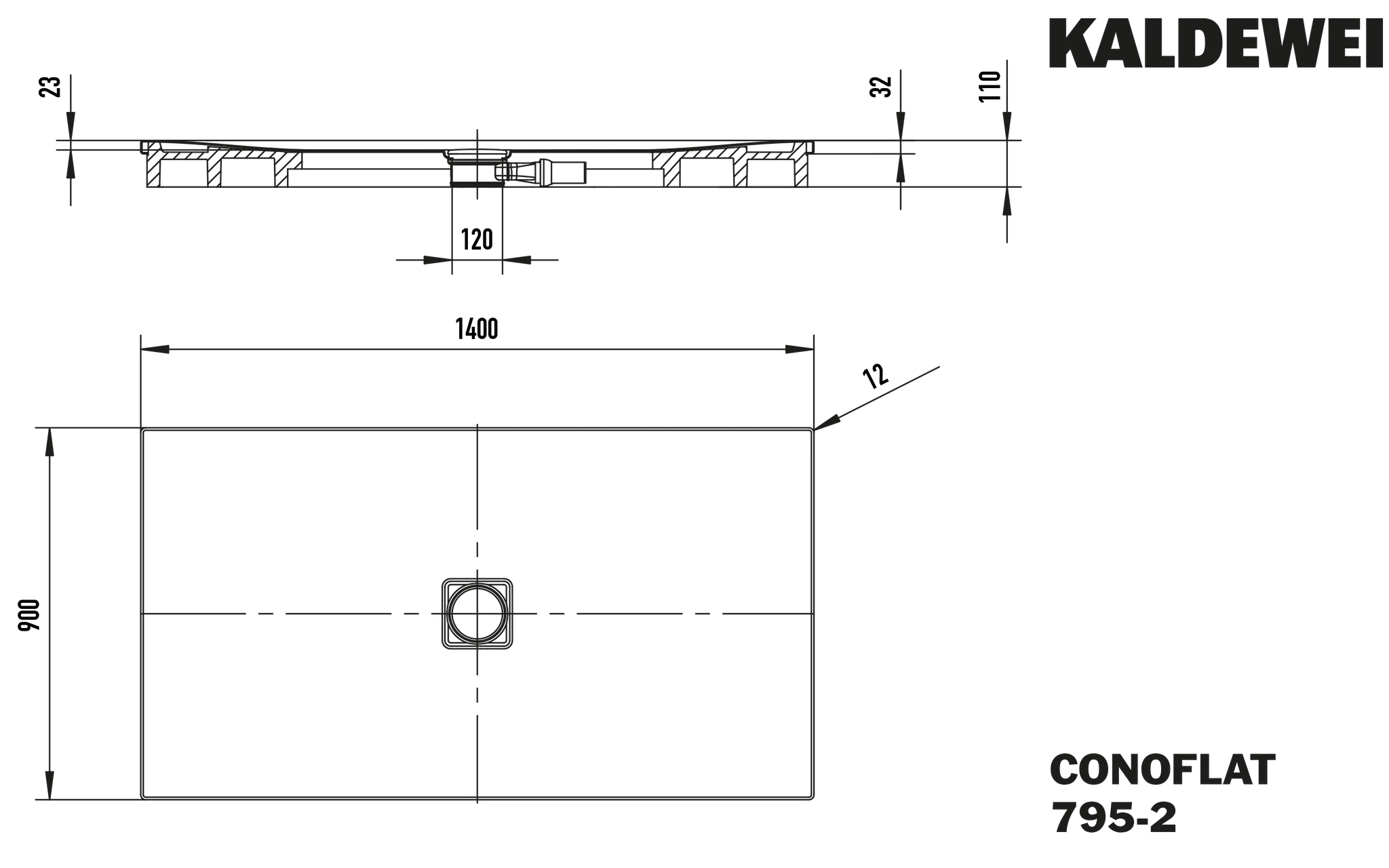 Kaldewei rechteck Duschwanne „Conoflat“ 90 × 140 cm in schwarz matt Kaldewei rechteck Duschwanne „Conoflat“ 90 × 140 cm in schwarz matt