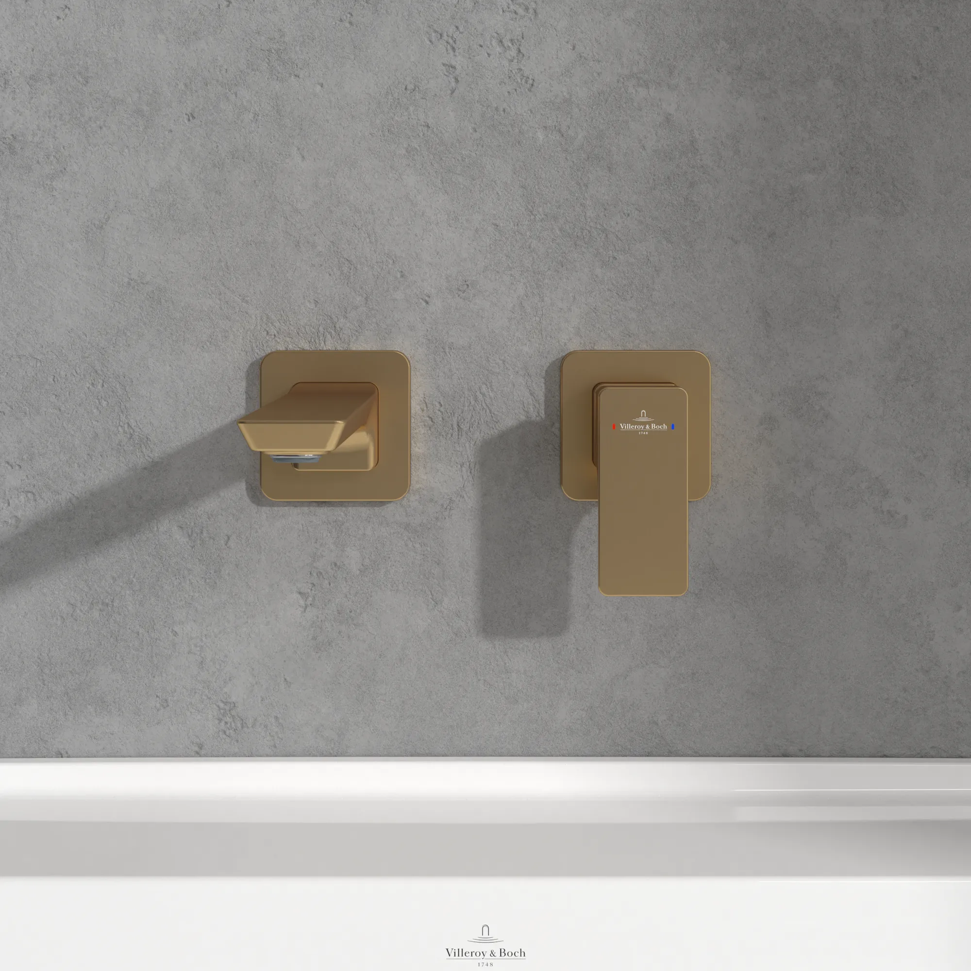 Villeroy & Boch Einhebel-Waschtischarmatur Subway 3.0, eckig, Brushed Gold, 115 mm Höhe, 225 x 215 mm, mit AirPlus und AquaSmart Technologie Villeroy & Boch Einhebel-Waschtischarmatur Subway 3.0, eckig, Brushed Gold, 115 mm Höhe, 225 x 215 mm, mit AirPlus und AquaSmart Technologie