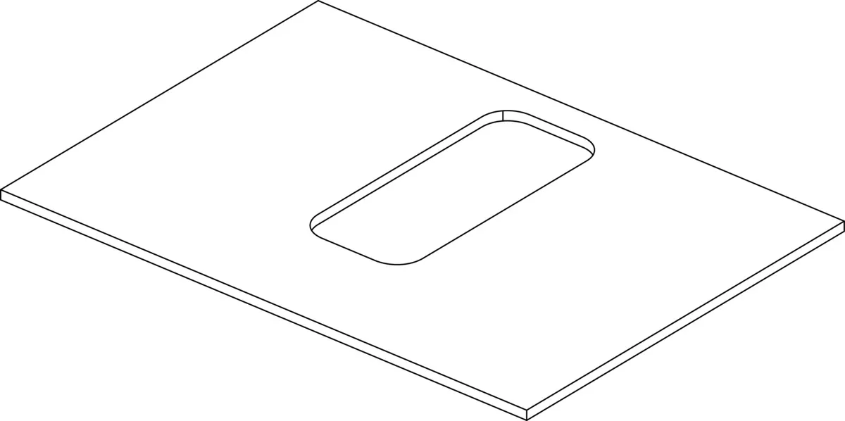 Ideal Standard Adapto Deckplatte, Walnuss Dekor, für Waschtischunterschrank 700 mm