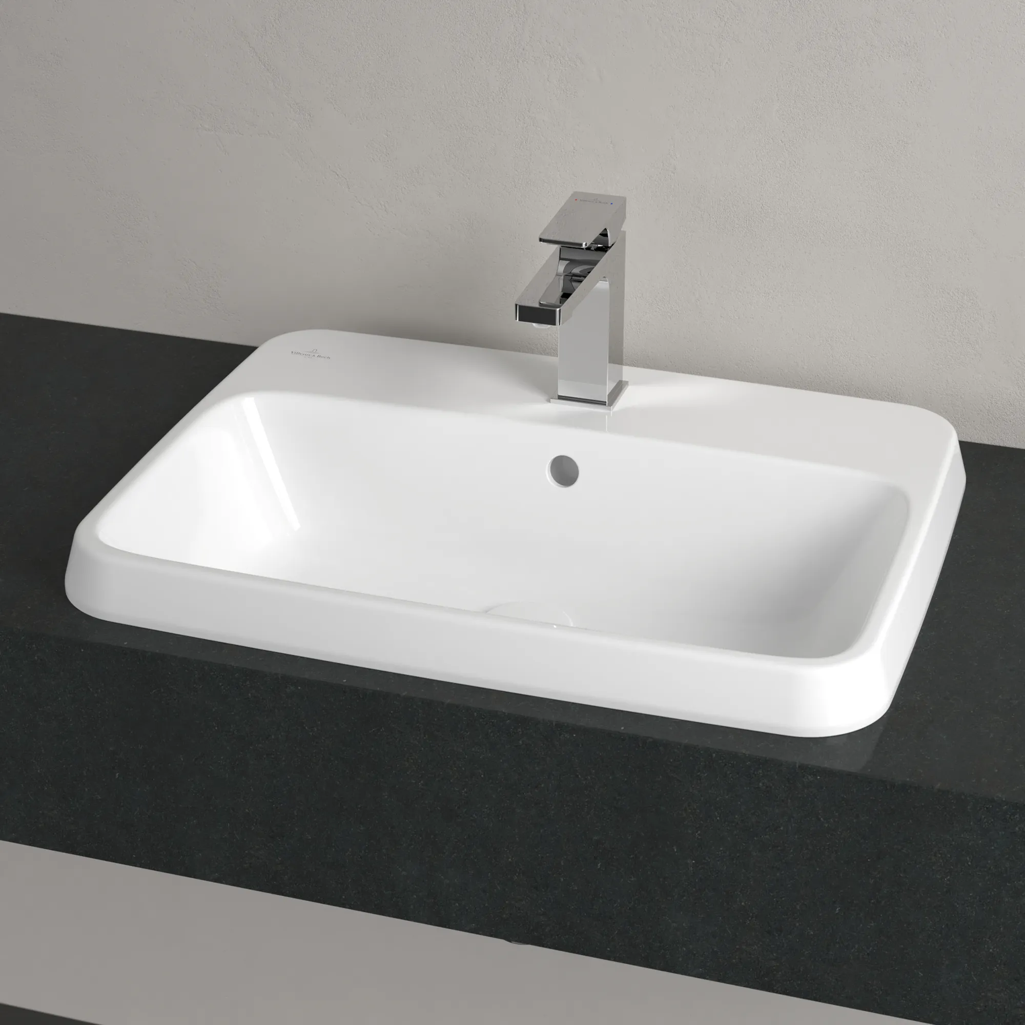 Villeroy & Boch Einbauwaschtisch „Architectura“ mit 1×1 Hahnlochbohrung, 600 × 450 × 170 mm, mit Hahnlochbohrung, Hahnlochposition mittig in Weiß Alpin Villeroy & Boch Einbauwaschtisch „Architectura“ mit 1×1 Hahnlochbohrung, 600 × 450 × 170 mm, mit Hahnlochbohrung, Hahnlochposition mittig in Weiß Alpin
