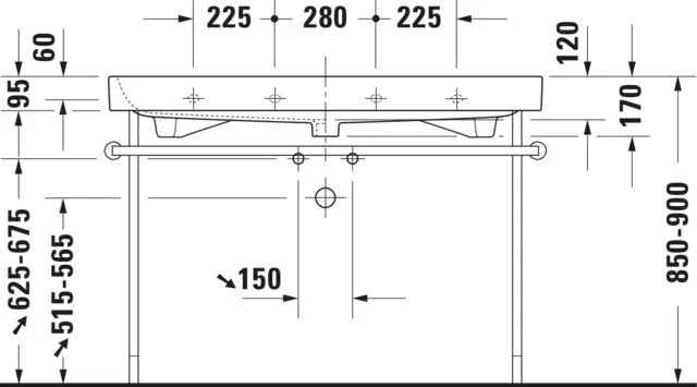Wandwaschtisch „Happy D.2“, mit Überlauf, Hahnlochposition mittig Wandwaschtisch „Happy D.2“, mit Überlauf, Hahnlochposition mittig