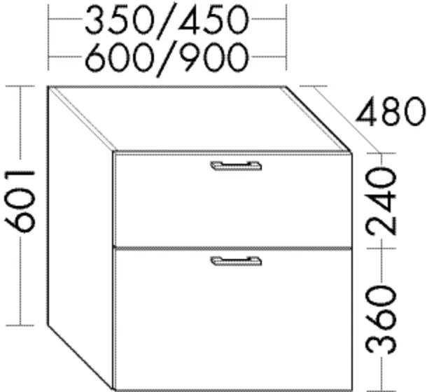 burgbad Hochschrank „Sys30“ 350 × 601 × 480 mm in Weiß Matt