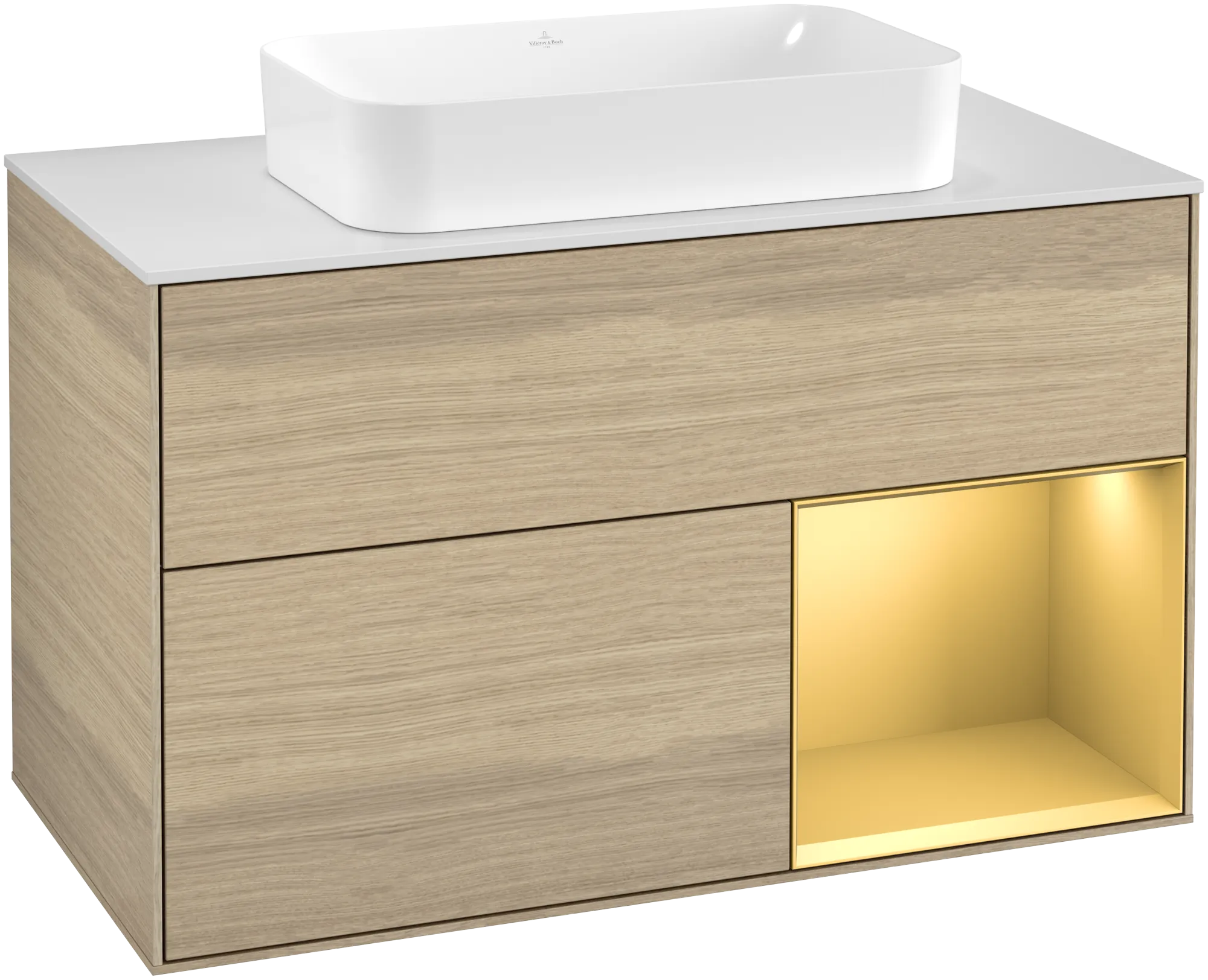 Villeroy & Boch Finion Waschbeckenunterschrank F25, 1000 x 603 x 501 mm, mit Beleuchtung