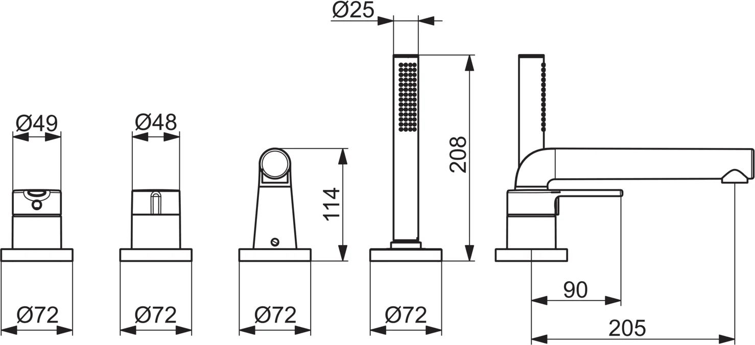 HansaDESIGNO Style Wannenarmatur, Einhebelmischer Fertigmontageset für Wanne/Brause, Rosette rund 3-strahlig DN15 Chrom HansaDESIGNO Style Wannenarmatur, Einhebelmischer Fertigmontageset für Wanne/Brause, Rosette rund 3-strahlig DN15 Chrom