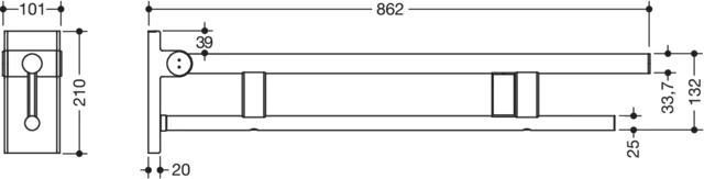 HEWI Toilettenstütze „System 900“, Befestigung verdeckt HEWI Toilettenstütze „System 900“, Befestigung verdeckt