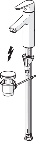 EHM Waschtischbatterie, Niederdruck VANTIS XL 5246 Ablaufgarnitur mit Zugstange Ausladung 114 mm Chrom