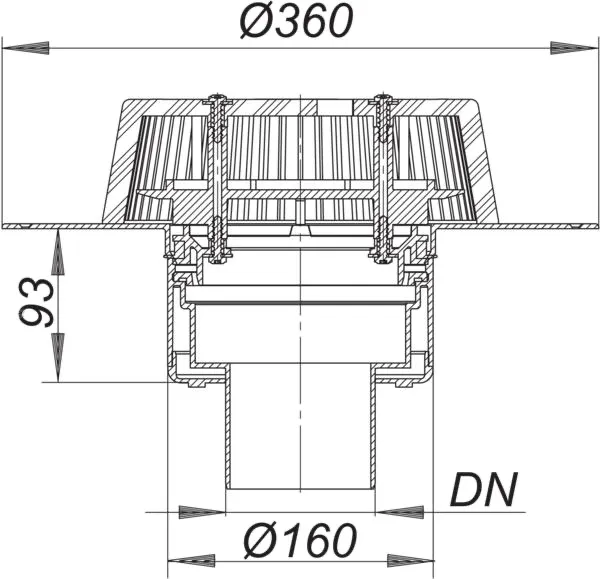Dachablauf SuperDrain 62 FPO, DN 90