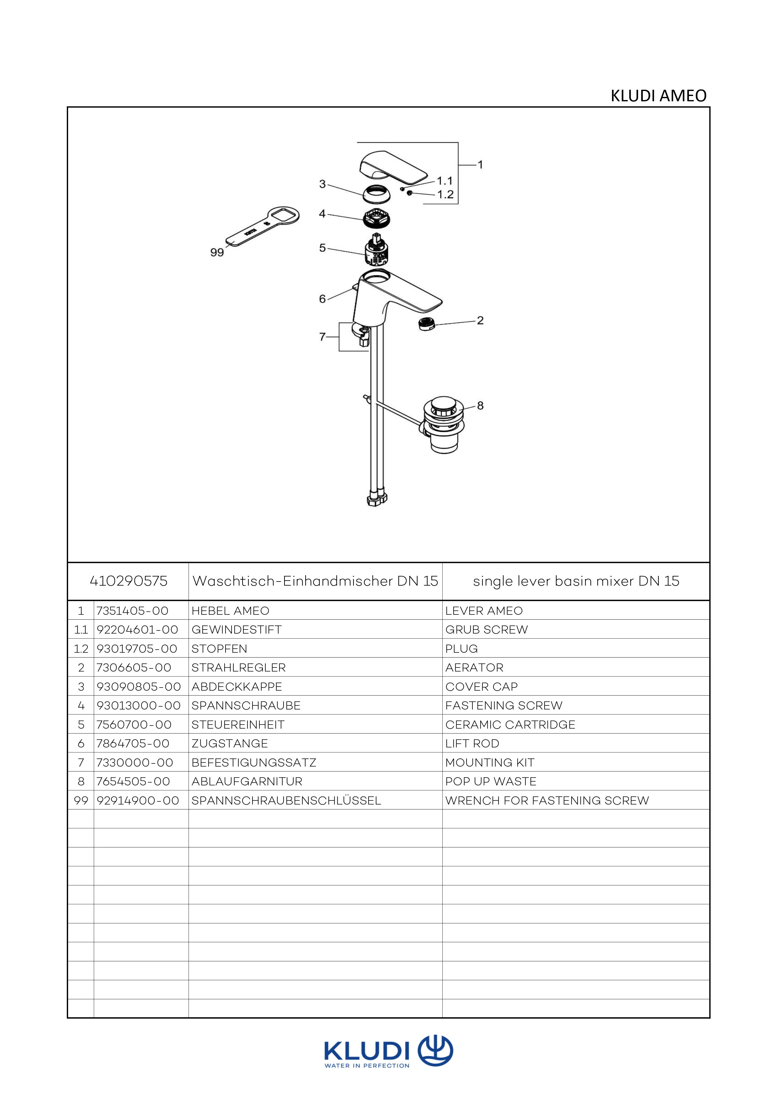 AMEO WaschtischEHM DN 15 mit Ablaufgarnitur chrom AMEO WaschtischEHM DN 15 mit Ablaufgarnitur chrom