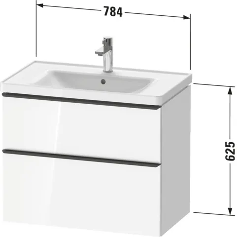 Duravit Waschtischunterschrank wandhängend „D-Neo“ 78,4 × 62,5 × 45,2 cm in Nussbaum Dunkel