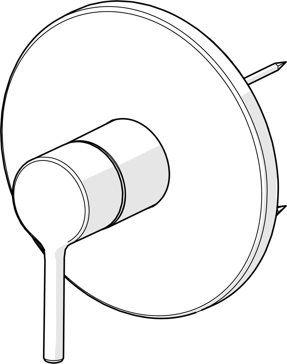 EHM Fertigset für Brause-Batterie VANTIS 8261 Rosette rund Chrom Pinhebel