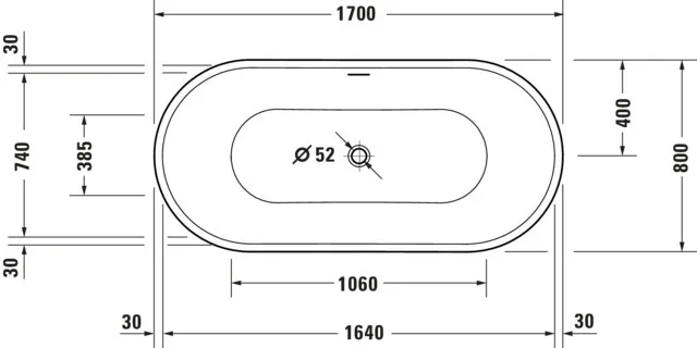 Duravit Badewanne „DuraSenja“ freistehend oval 170 × 80 cm