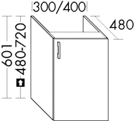 burgbad Waschtischunterschrank „Sys30“ 340 × 641 × 520 mm in Eiche Tabak