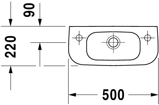 Handwaschbecken „D-Code“, Form rechteckig 50 × 22 cm 