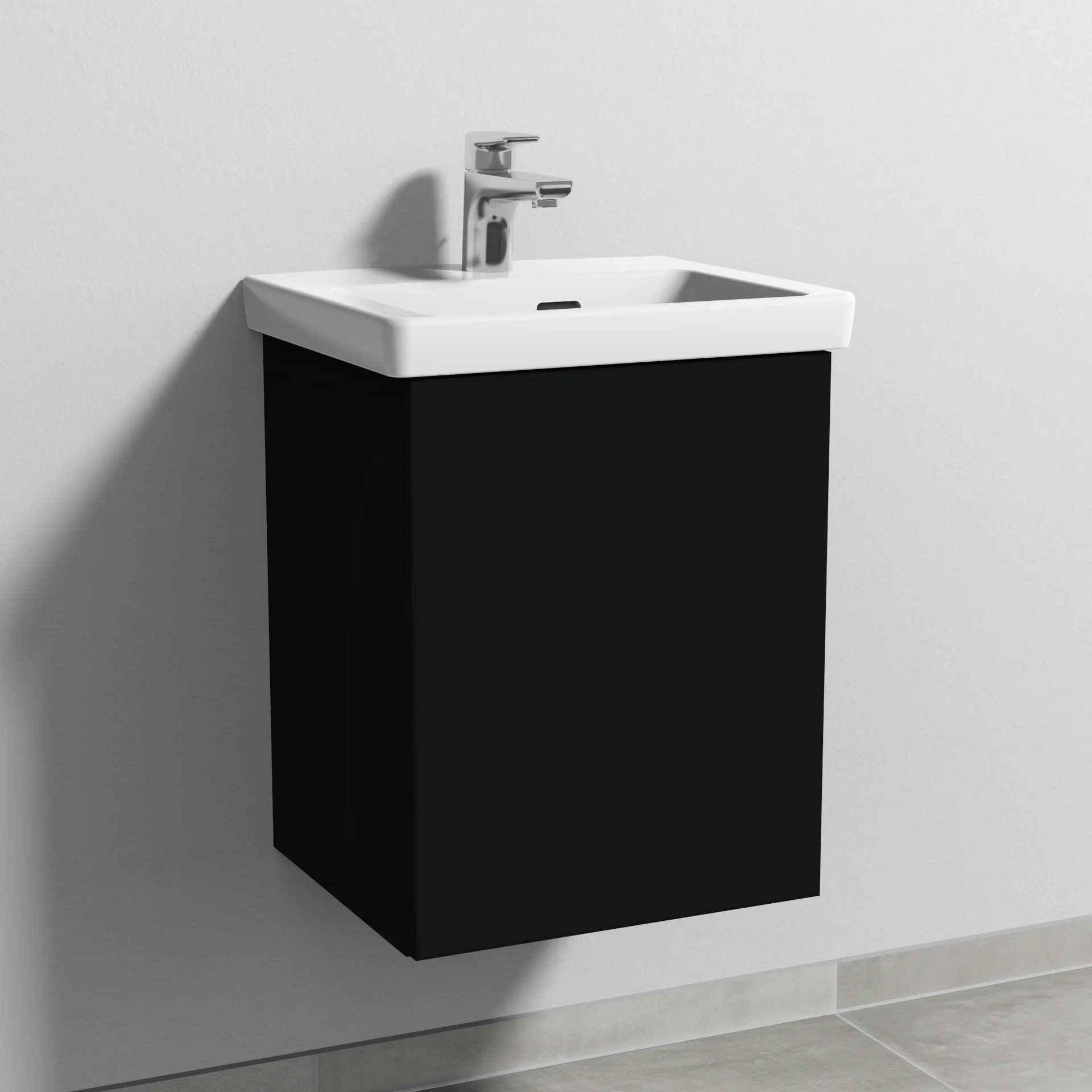 Sanipa Waschtischunterschrank „3way“ 407 × 517 × 361 mm in Schwarz (matt), Anschlag rechts