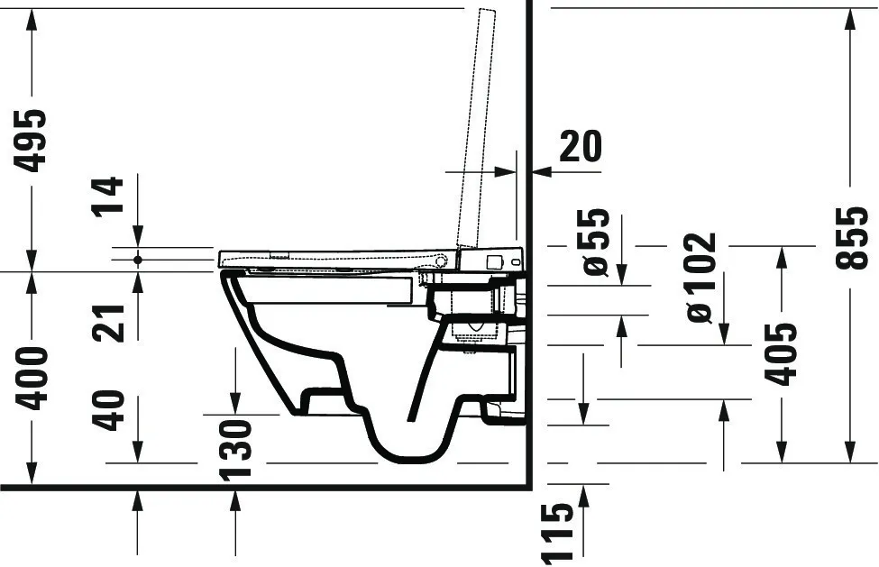 Kompakt Dusch-WC „SensoWash D-Neo“ 37,8 × 40,5 cm rimless, Weiß, HygieneGlaze