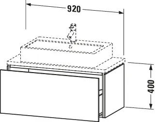 Duravit Waschtischunterschrank wandhängend „L-Cube“ 92 × 40 × 47,7 cm Mediterrane Eiche